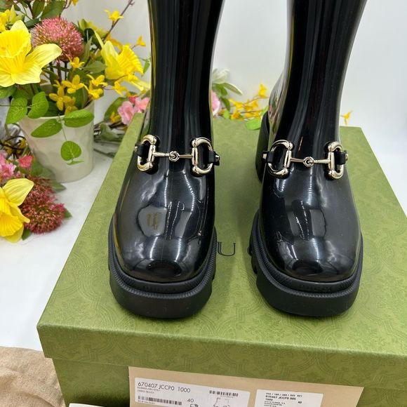 Women’s Gucci Horsebit, accent, ankle rubber, rain/snow boot size 40 made Italy. - Picture 11 of 11